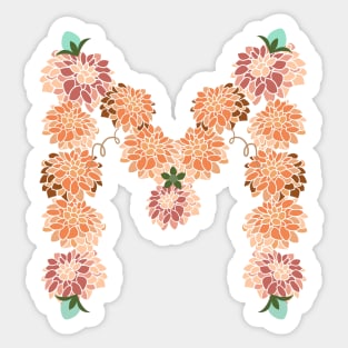 Letter M Floral Sticker